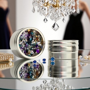 High- End Aluminum Round Tin Jar Aluminum Jewelry <b>Box</b> Metal Custom Tin <b>Container</b> for Bracelet Necklace - Product Image 1