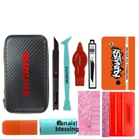 Kit de 10 grattoirs en acier inoxydable pour film teinté de fenêtre, outils de découpe et de pose de film automobile