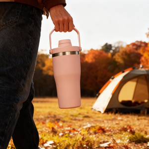 Mug isotherme en acier inoxydable 304 sans BPA, à large ouverture, 20 oz, anti-fuite, avec poignée portable - Product Image 6