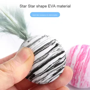 Bola de estrella de juguete para gatos transfronteriza clásica al por mayor de fábrica con plumas suministros duraderos para mascotas de autoentretenimiento - Product Image 2