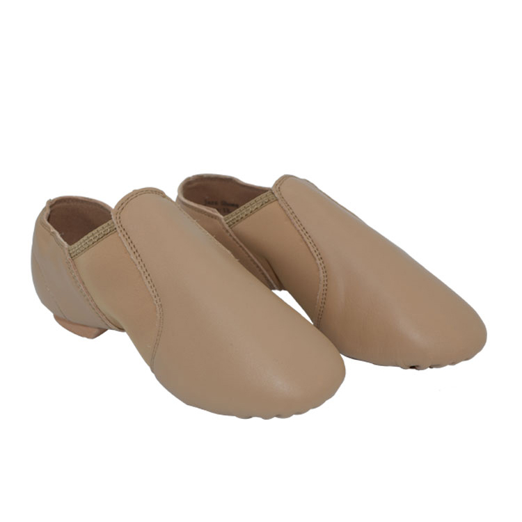 In-stock ready to ship ladies top quality full grain tan leather jazz dance shoes B41201-15