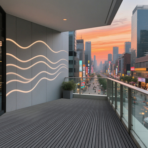 Plancher en vinyle WPC moderne de 5 mm, surface grainée, revêtement de sol extérieur, plancher hybride WPC, <span class=keywords><strong>parquet</strong></span> WPC pour balcon - Product Image 3