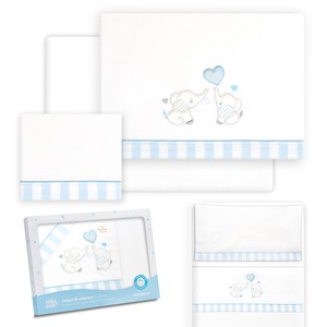 3pcs cotton bedding Set cho trẻ sơ sinh PAREJITA-ELEFANTE mô hình bao gồm chăn và trang bị tấm cho nôi nhà sử dụng - Product Image 1