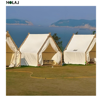 Tente de glamping triangulaire haut de gamme, modulaire, personnalisable, de luxe, quatre saisons, imperméable, ouverture rapide, cabane de villégiature, extérieur