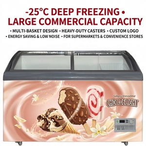 Meilleures ventes : Vitrine réfrigérée et congélateur économique à plateau en verre personnalisé, monotempérature, pour la présentation de bâtonnets glacés, gelato et crèmes glacées - Product Image 4