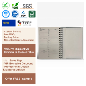 Quaderni a Spirale B5 in Ecopelle con Pagine a Righe per Studenti, Servizio di Stampa Logo Personalizzato - Product Image 1