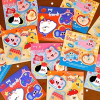 Adorables notes autocollantes sur le thème des animaux de compagnie, autocollants décoratifs multi-pièces pour étudiants, notes de planification, notes de message, mémos, adhésifs réutilisables