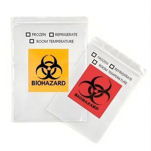 Sac à fermeture éclair à trois couches personnalisable <span class=keywords><strong>pour</strong></span> le <span class=keywords><strong>transport</strong></span> de spécimens biologiques et de tests médicaux, estampage à chaud, résistant à l'humidité - Product Image 1