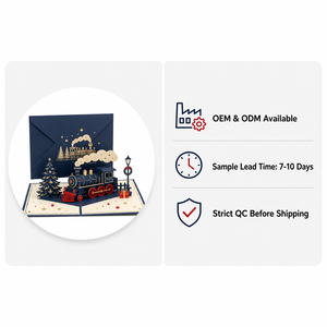 Carte de vœux de Noël pop-up en papier, boîte 3D en papier, Père Noël, Casse-Noisette, Renne, avec enveloppe pour cadeau de saison - Product Image 5