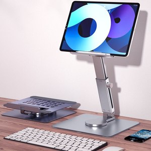 360 ° Supporto da Tavolo Girevole Pieghevole Regolabile in Alluminio per Tablet <span class=keywords><strong>iPad</strong></span> Pro Air 4 <span class=keywords><strong>Mini</strong></span> 12.9 4-14 Pollici Xiaomi Tab - Product Image 2