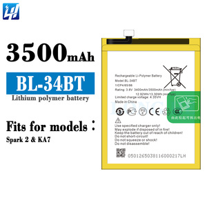 BL-34BT Spark 2 100% Original Li-Ionen-Polymer Wiederaufladbarer Handy-Akku für Tecno KA7 - Product Image 1