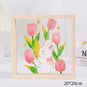 Cadre <span class=keywords><strong>photo</strong></span> acrylique solide bricolage peinture cadre affichage maternelle enfants bricolage peinture enfants créatif Graffiti Doodle jouet - Product Image 5