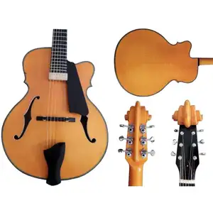 Yunzhi Archtop 중공 바디 수제 조각 솔리드 메이플 재즈 기타 악기 어쿠스틱 전기 사용자 정의