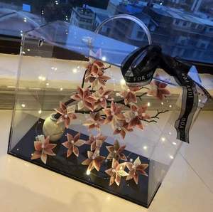 핫 세일 모던 아크릴 플라워 박스 투명 돔 속 오래가는 보존 영원한 장미 우아한 플로어 화병 선물 - Product Image 3