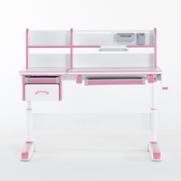 Bureau pour enfants ergonomique et durable à hauteur réglable avec grande étagère en bois et acier, surface inclinable à vérin à gaz pour l'école à domicile