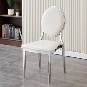 Sillas Apilables para <span class=keywords><strong>Banquetes</strong></span>, Bodas y Eventos, Venta al por Mayor, Sillas Metálicas Económicas para Comedor de Hotel, Exteriores y Villas, con Respaldo Redondo - Product Image 1
