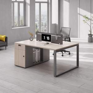 Escritorio de Oficina Moderno Combinado con Cajones, Estructura Metálica, Uso Comercial, Estación de Trabajo con Separación para Seis Personas - Product Image 3