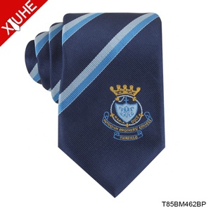 Chine Fait Sur Commande 100% D'école Pas <span class=keywords><strong>Cher</strong></span> en Polyester <span class=keywords><strong>Cravate</strong></span> Tissé Hommes Rayé <span class=keywords><strong>Cravate</strong></span> avec Logo - Product Image 2