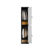 Casier à deux portes bicolore noir et blanc, armoire de rangement moderne en métal pour bureau, école, salle de sport et personnel