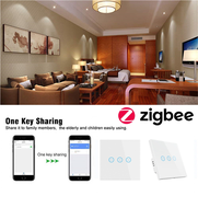 UBARO Zigbee Contrôleur intelligent de rideau mural, interrupteur à distance pour ouvrir, pause, fermer, compatible Tuya Smart Life, Alexa, Google Assistant