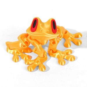 Figurine d'action 3D imprimée en PLA, grenouille colorée, flexible, en cristal, respectueuse des enfants, jouet grenouille magnétique avec autocollants - Product Image 6