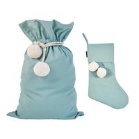 Sac de Noël personnalisé pochette à cordon de grande taille sac de Père Noël en toile de lin à sublimation blanc sac cadeau surdimensionné à pompons en blanc