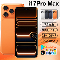 Neuestes I17Pro Max Octa-Core Smartphone 7,3 Zoll HD AMOLED 90Hz Display Android 14 Deutsch Französisch Spanisch Dual-SIM 4500mAh Akku