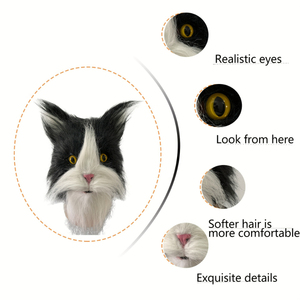 Máscara Realista de Gato em Látex, Acessórios de Carnaval, Props de Cosplay de Halloween, Fantasias de Anime - Product Image 5