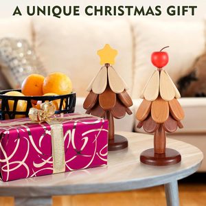 Hot Selling Foldable Christmas Tree Wooden Coaster Heat Resistant Natural <strong>Trivet</strong> for Hot Dishes Pan Kitchen Decor Accessories - Product Image 5