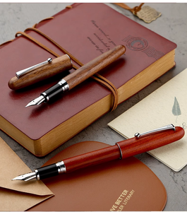 जिंहाओ 9026 प्राकृतिक लकड़ी का फाउंटेन पेन अनुकूलित ब्रांड लोगो उपहार विंटेज फाउंटेन पेन - Product Image 3
