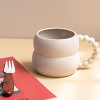 Mug en céramique de haute qualité au design nordique, logo personnalisé, finition mate, tasse à cappuccino, lait, café avec poignée originale