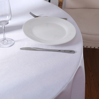 Nappe de fête personnalisée de couleur blanche Linge de maison Tissu en polyester Nappes de mariage rondes de 120 pouces pour les événements