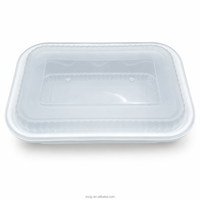 Conteneur alimentaire jetable en PP de 1200 ml avec couvercle - Anti-effraction - Préparation de repas, compatible micro-ondes, qualité alimentaire, anti-fuite