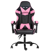 Fauteuil inclinable d'ordinateur de course en cuir Silla Gamer nice chair de jeu avec repose-pieds rose pour femmes pas cher