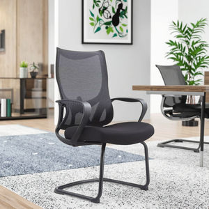 Đen mờ cong khung ghế cố định tay vịn Ergonomic Hỗ trợ thiết kế nhỏ gọn hiện đại - Product Image 2