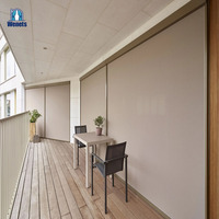 Persianas de pantalla solar impermeables motorizadas de aluminio para exteriores, persianas enrollables de estilo tradicional eléctrico, lisas horizontales integradas