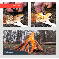 Allume-feu multifonctionnel portable en paracorde, étanche, en magnésium, pour le camping et la survie