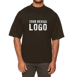 T-shirt pour homme vintage personnalisé Lgoo 250 g/m², poids lourd, impression numérique, coton lavé, noir, surdimensionné - Product Image 3