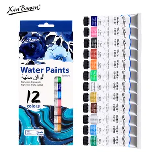 Xin Bowenアーティストペイント12MLアクリルペイントセットアート用12色水彩顔料キット