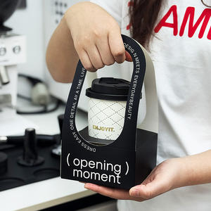 Personalizado Premium Cartão/Cartão Branco Embalagem De Alimentos Descartáveis & Transportadores De Bebidas Quente Bebida Fria Takeaway Café Bandejas - Product Image 2