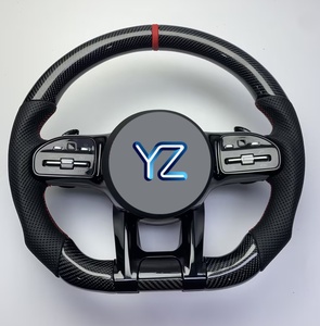 พวงมาลัยรถยนต์ YZ Luxury LED RPM หนังรูระบายอากาศ คาร์บอนไฟเบอร์ สำหรับ AMG C/E/S-Class AMG Design แบบเสียบใช้งานได้ทันที - Product Image 1