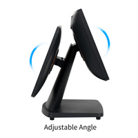 Terminal de point de vente de bureau à écran tactile modulaire réglable à deux écrans de 15.6 pouces Linux/Android/Windows OS Wi-Fi 6 Bluetooth