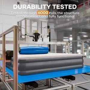 Kasur udara ukuran Queen dengan koil udara nyaman, kasur udara pengisian otomatis dengan pompa bawaan untuk rumah atau berkemah - Product Image 6