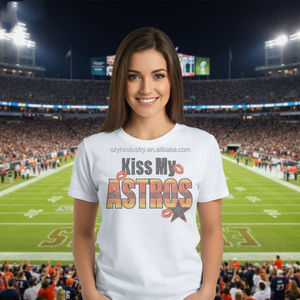 Motivos Termoadhesivos de Cristal con Pedrería de Alta Calidad con Diseño de Beso de los Astros para Camisetas, Motivos de los Astros para Planchar para Fanáticos del Super Bowl - Product Image 1