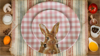 Assiettes en mélamine au design vintage de lapin, cadeaux de Noël, décorations de Pâques, lot de 12 pièces