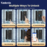 Cerradura Inteligente Kadonio para Puertas de Vidrio con Marco y sin Marco, Acceso por Aplicación TTLock, Control Remoto, Contraseña de Oficina, Reconocimiento Facial