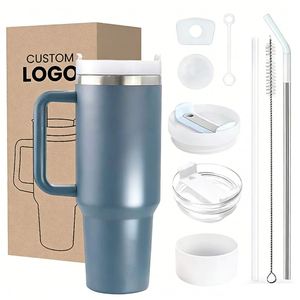 Gobelet isotherme personnalisé avec logo, 40 oz, double paroi, en acier inoxydable 304 de qualité alimentaire, anti-condensation, compatible lave-vaisselle, pour café glacé et thé - Product Image 1