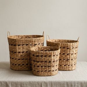 <b>Large</b> Capacity Woven Seagrass Storage <b>Basket</b> with Braided Handles Handmade Clothes and <b>Toy</b> Organizer for Nursery and Kids Room - Product Image 2