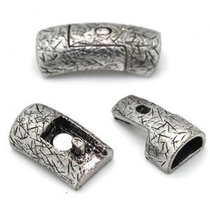 Fermoir plat en alliage argent antique et bronze antique pour bracelet en cuir, fabrication de bijoux, modèle <span class=keywords><strong>Jadear</strong></span> 241015 - Product Image 4