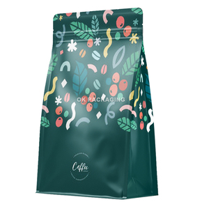 Tùy chỉnh 500g 1kg đáy phẳng đứng lên dây kéo túi van rỗng cà phê và túi Trà đậu có khóa kéo - Product Image 1